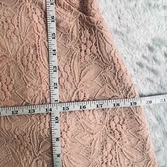 Maeve Womens Blush Pink 3/4 Sleeve Keyhole Scoop Neck Lace A-Line Dress Small - Picture 7 of 9